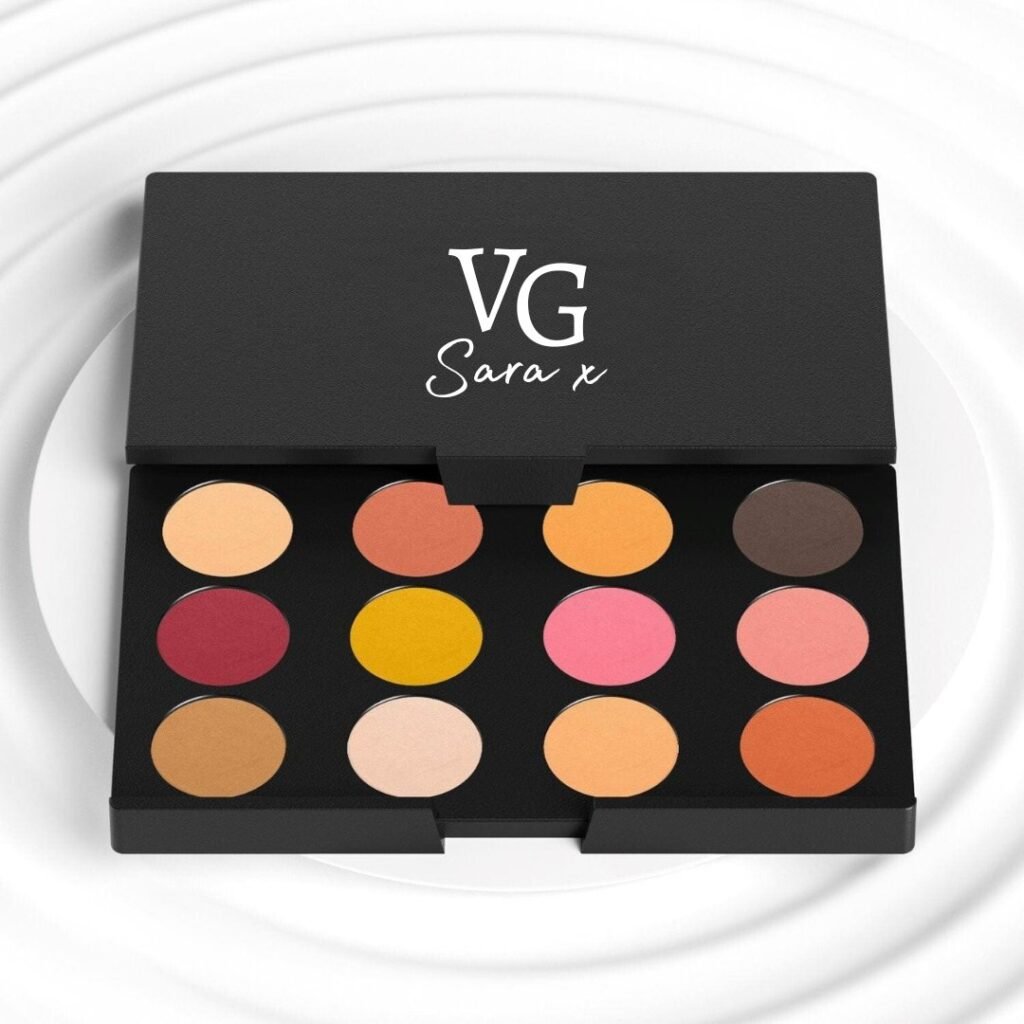 VG Sara X Sugar High – 12-Color Vegan Eyeshadow Palette for Bold, Radiant Looks