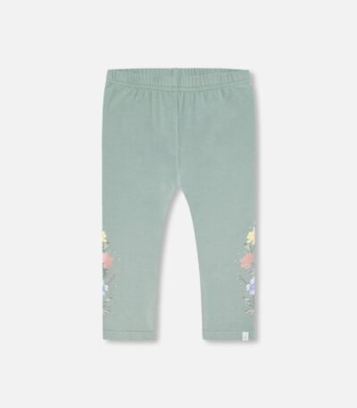 Organic Cotton Capri Legging for Girls – Olive Green by Deux par Deux | Soft, Stretchy & Eco-Friendly Kidswear
