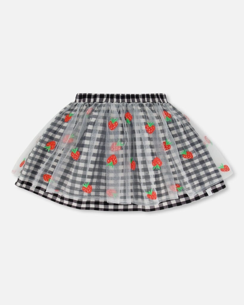 Stylish Girls Black and White Plaid Skirt by Deux par Deux | Classic, Chic & Comfortable