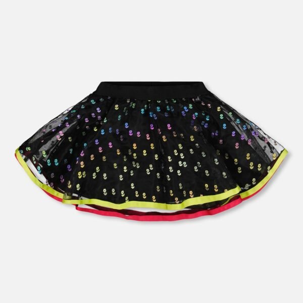 Printed Mesh Skirt for Girls – Multicolor Rainbow by Deux par Deux | Whimsical, Stylish & Comfortable Kidswear