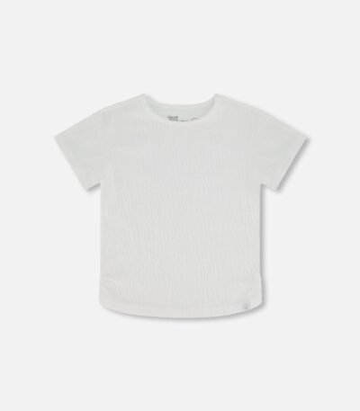 Crinkle Jersey Top for Girls – Stylish Off White Top by Deux par Deux | Comfortable & Versatile Kids Clothing