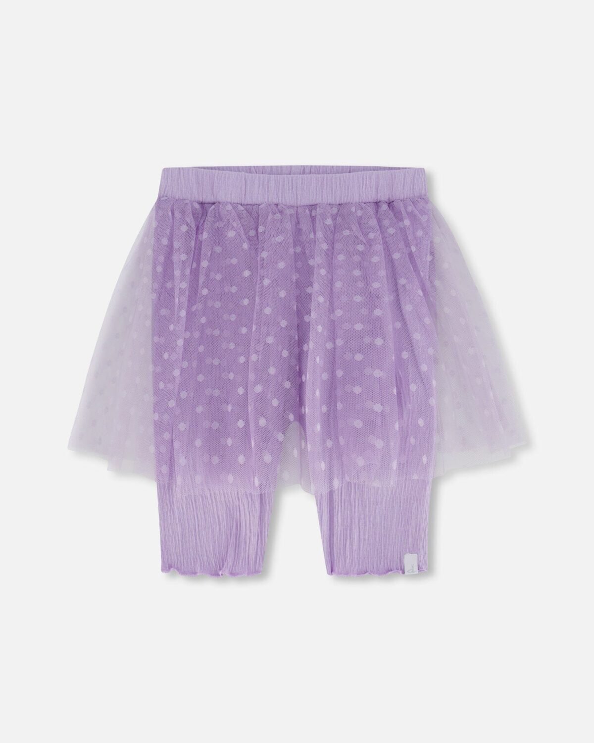Biker Shorts with Mesh Skirt for Girls – Lilac Polka Dot by Deux par Deux | Stylish & Comfy Kids Outfit
