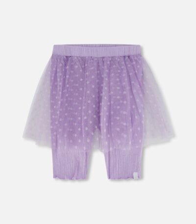 Biker Shorts with Mesh Skirt for Girls – Lilac Polka Dot by Deux par Deux | Stylish & Comfy Kids Outfit