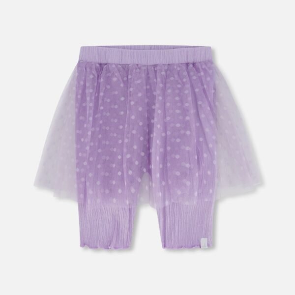 Biker Shorts with Mesh Skirt for Girls – Lilac Polka Dot by Deux par Deux | Stylish & Comfy Kids Outfit
