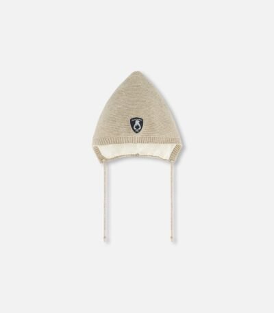 Deux par Deux Baby Knit Hat Beige – Cozy, Stylish Pointed Knit Hat for Cold Weather