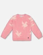 Jacquard Unicorn Sweater – Hairy Knit Pink Pullover for Girls | Cozy Kids Clothing