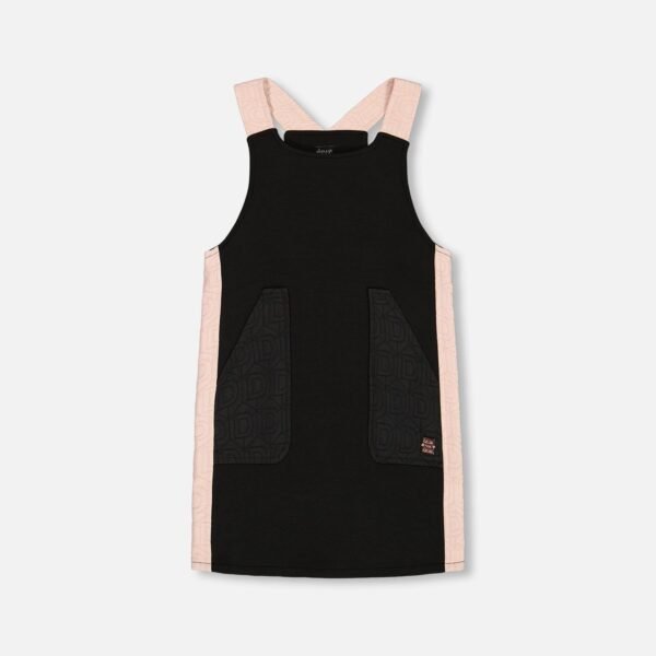 Girls Jumper Dress with Contrast Band by Deux par Deux | Stylish & Comfortable Kids Clothing