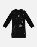 Knitted Sequin Dress for Girls – Black Star Sweater by Deux par Deux | Sparkly & Stylish Kids Clothing