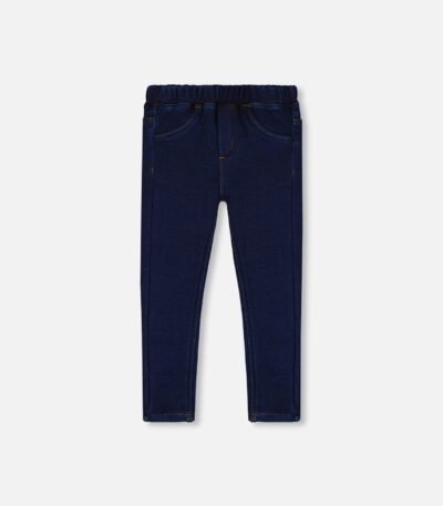Girls Plush Lined Denim Jeggings – Cozy Dark Blue Winter Pants by Deux par Deux | Warm, Stylish & Stretchy Fit
