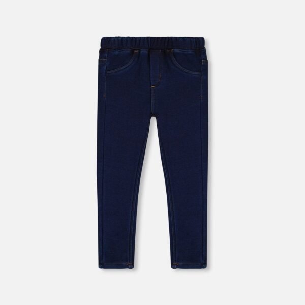 Girls Plush Lined Denim Jeggings – Cozy Dark Blue Winter Pants by Deux par Deux | Warm, Stylish & Stretchy Fit