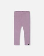 Ultra-Soft Rib Leggings for Girls – Blue Lilac by Deux par Deux | Stylish & Stretchy Everyday Comfort