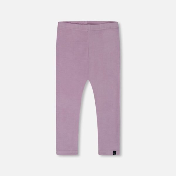 Ultra-Soft Rib Leggings for Girls – Blue Lilac by Deux par Deux | Stylish & Stretchy Everyday Comfort