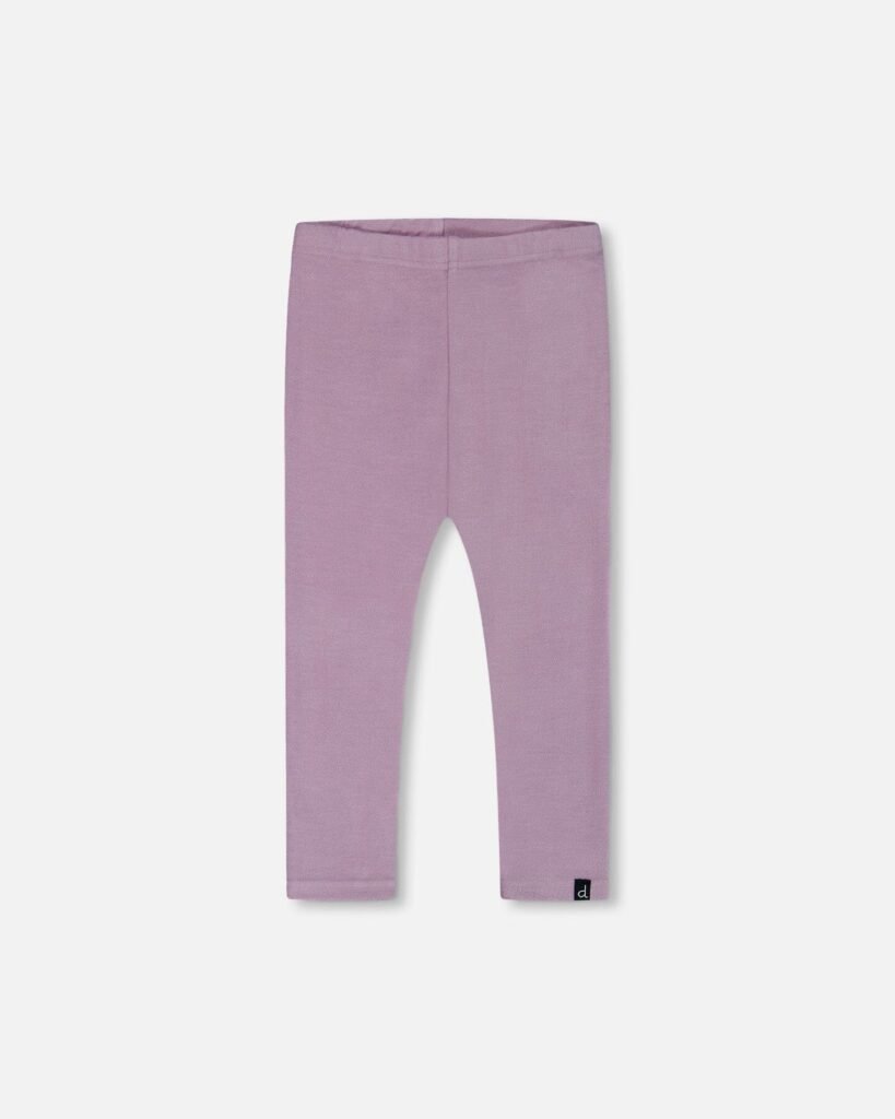 Ultra-Soft Rib Leggings for Girls – Blue Lilac by Deux par Deux | Stylish & Stretchy Everyday Comfort