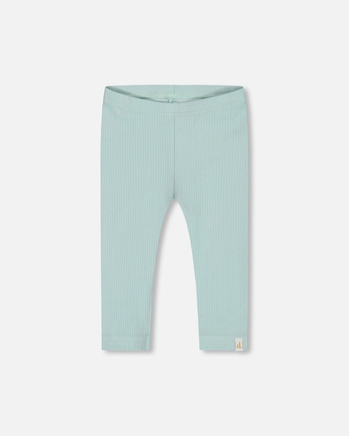 Soft Ribbed Capri Leggings for Girls – Pale Teal by Deux par Deux | Comfy, Stylish & Stretchy Everyday Wear