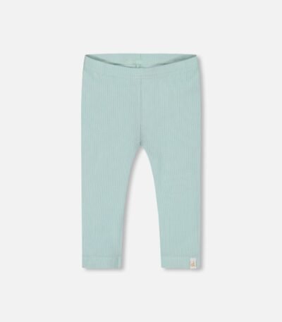 Soft Ribbed Capri Leggings for Girls – Pale Teal by Deux par Deux | Comfy, Stylish & Stretchy Everyday Wear