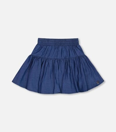 Girls Chambray Skort – Navy Blue Flared Skort by Deux par Deux | Stylish, Comfortable & Versatile Kids Clothing