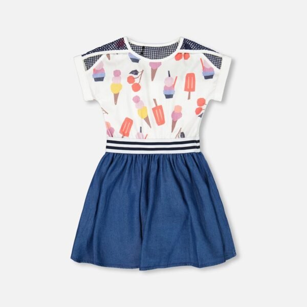 Girls Organic Cotton Denim Dress – Multicolor Chambray Style by Deux par Deux | Eco-Friendly & Stylish Kidswear