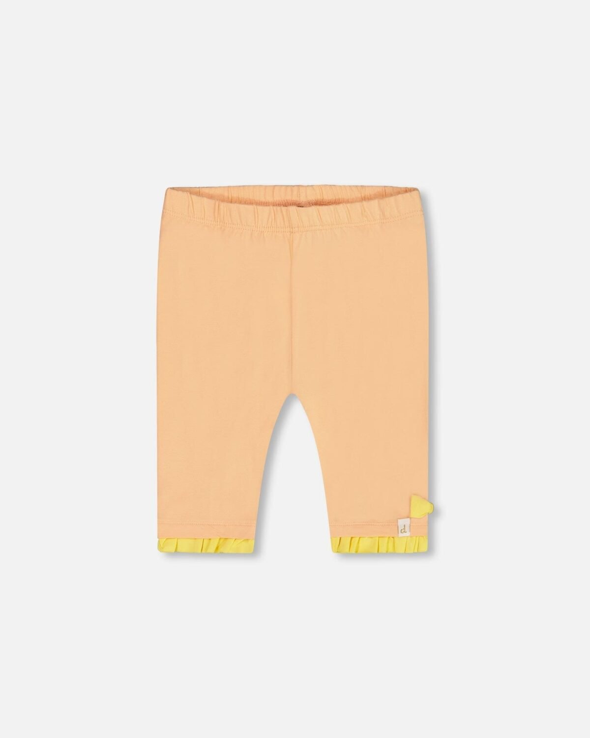 Girls Organic Cotton Biker Shorts with Frills – Light Orange & Yellow by Deux par Deux | Stylish & Comfortable Kids Clothing