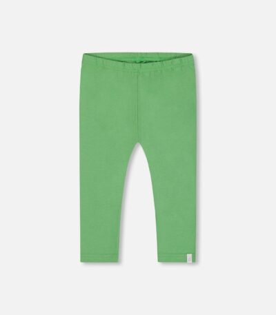 Organic Cotton Green Leggings for Girls – Soft Green Capri by Deux par Deux | Eco-Friendly Comfort for Kids