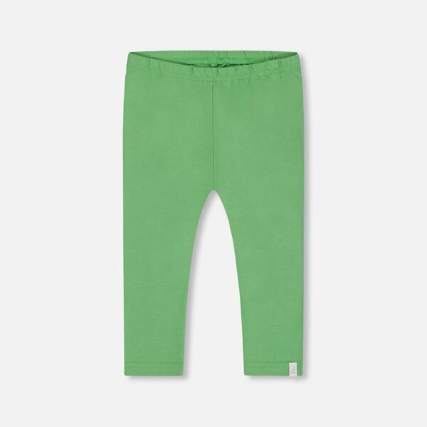 Organic Cotton Green Leggings for Girls – Soft Green Capri by Deux par Deux | Eco-Friendly Comfort for Kids