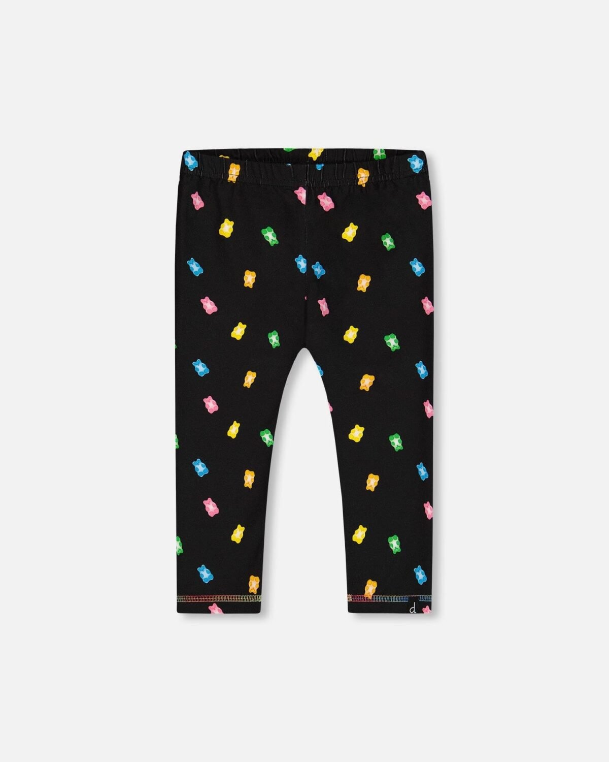 Girls Printed Capri Legging – Black and Multicolored Gummies by Deux par Deux | Comfortable & Stylish Kids Clothing