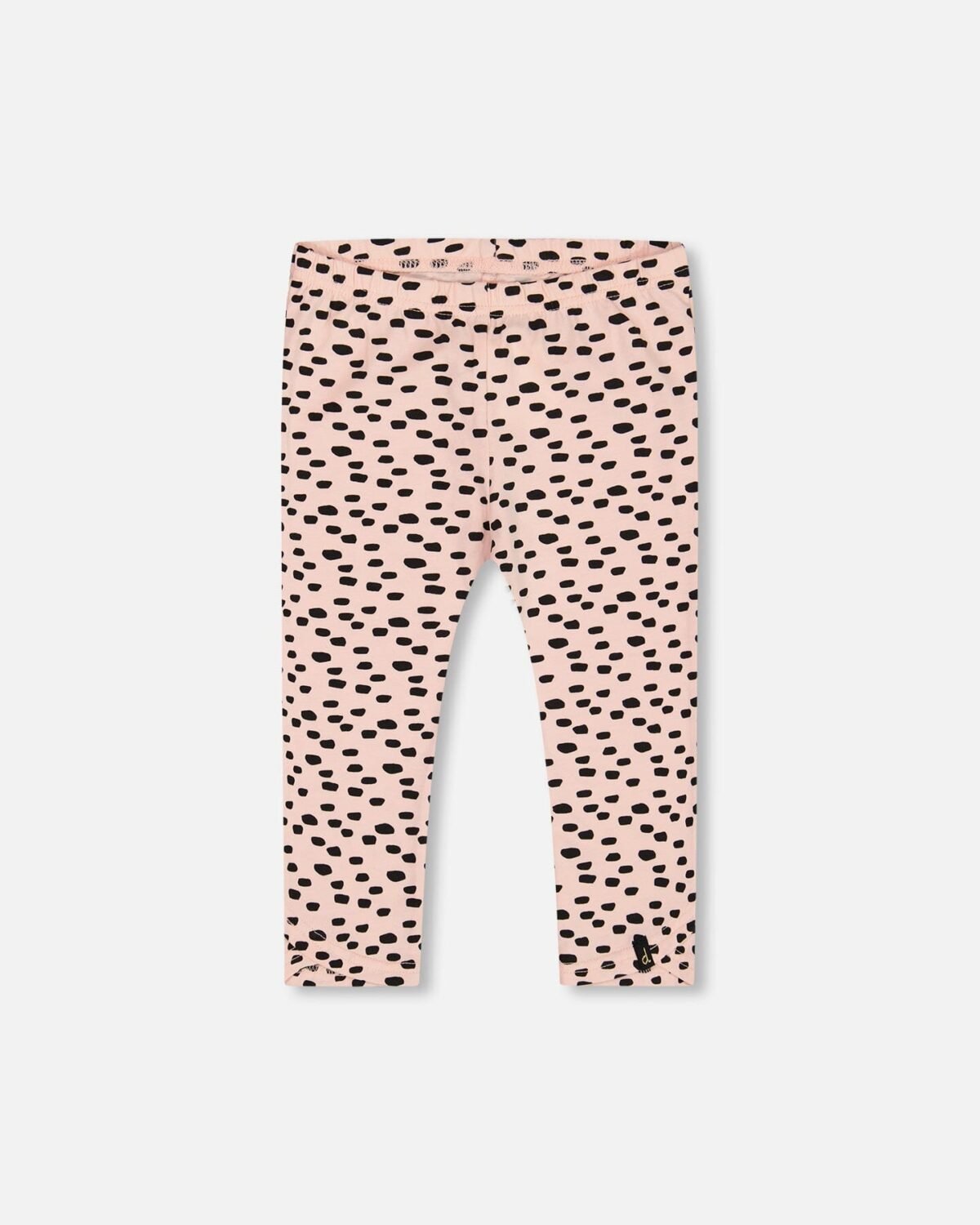 Organic Cotton Capri Leggings for Girls – Pink with Black Polka Dot by Deux par Deux | Stylish & Sustainable Kidswear