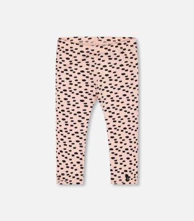 Organic Cotton Capri Leggings for Girls – Pink with Black Polka Dot by Deux par Deux | Stylish & Sustainable Kidswear
