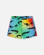 Printed Boardshorts Multicolored for Boys – Fun & Vibrant Crocodile Design by Deux par Deux