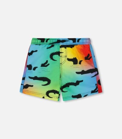 Printed Boardshorts Multicolored for Boys – Fun & Vibrant Crocodile Design by Deux par Deux