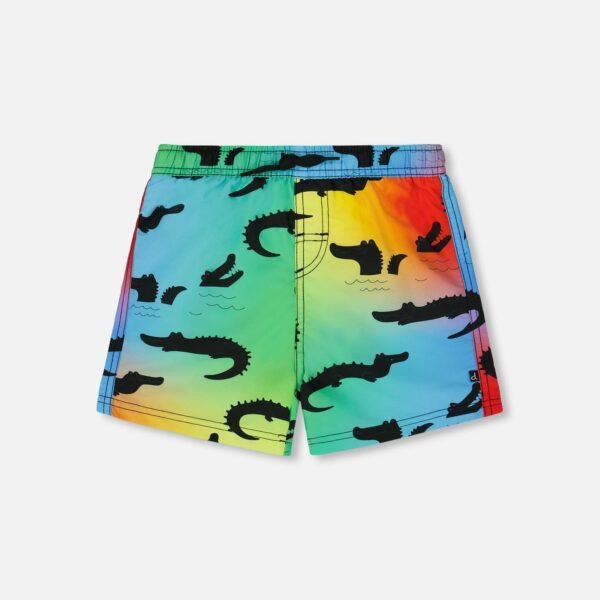 Printed Boardshorts Multicolored for Boys – Fun & Vibrant Crocodile Design by Deux par Deux