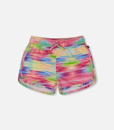 Vibrant Multicolored Swim Shorts for Girls – Deux par Deux | UPF 50+ Eco-Friendly Summer Essential