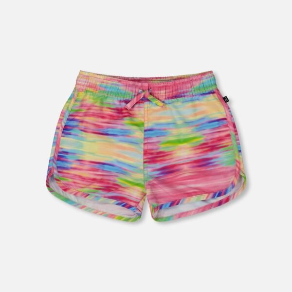 Vibrant Multicolored Swim Shorts for Girls – Deux par Deux | UPF 50+ Eco-Friendly Summer Essential