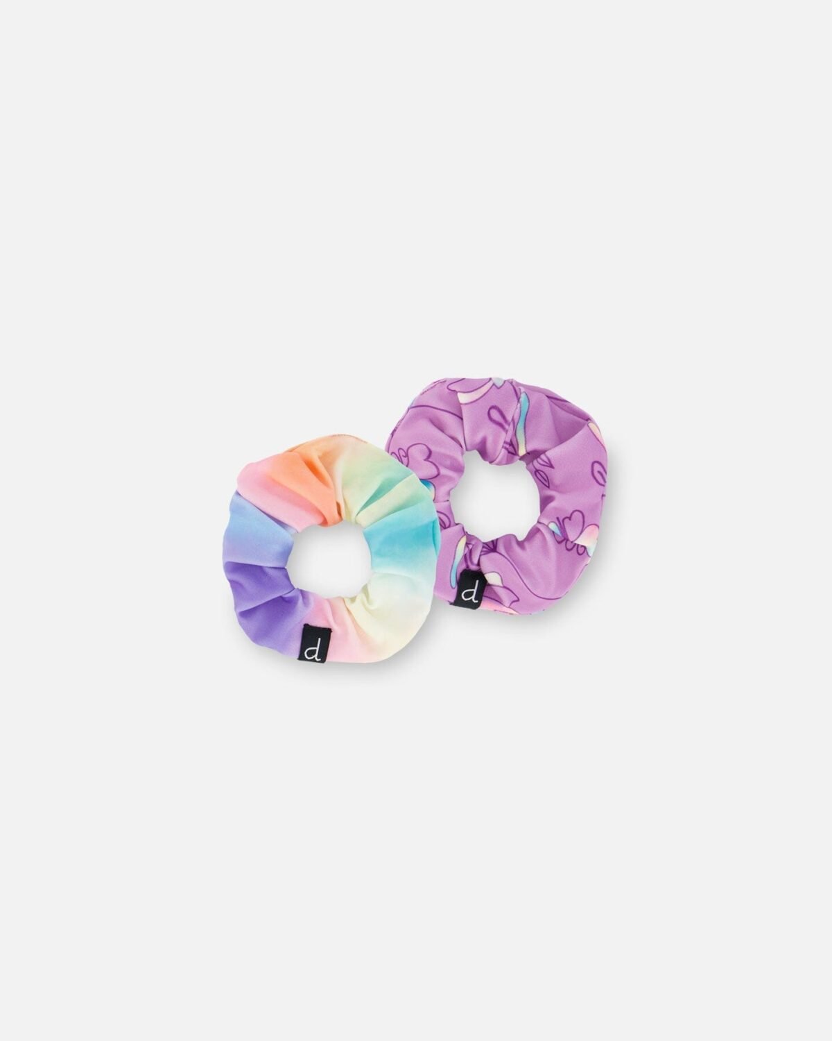 Multicolored Printed Swim Hair Elastics (Pack of 2) – Stylish & Durable Hair Ties for Kids by Deux par Deux