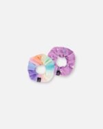 Multicolored Printed Swim Hair Elastics (Pack of 2) – Stylish & Durable Hair Ties for Kids by Deux par Deux