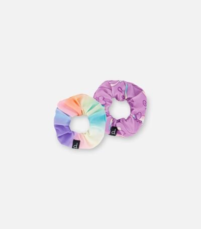 Multicolored Printed Swim Hair Elastics (Pack of 2) – Stylish & Durable Hair Ties for Kids by Deux par Deux