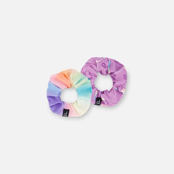 Multicolored Printed Swim Hair Elastics (Pack of 2) – Stylish & Durable Hair Ties for Kids by Deux par Deux