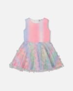Whimsical Milano Dress With Mesh Skirt – Multicolored Butterflies by Deux par Deux | Elegant & Playful Girls Outfit