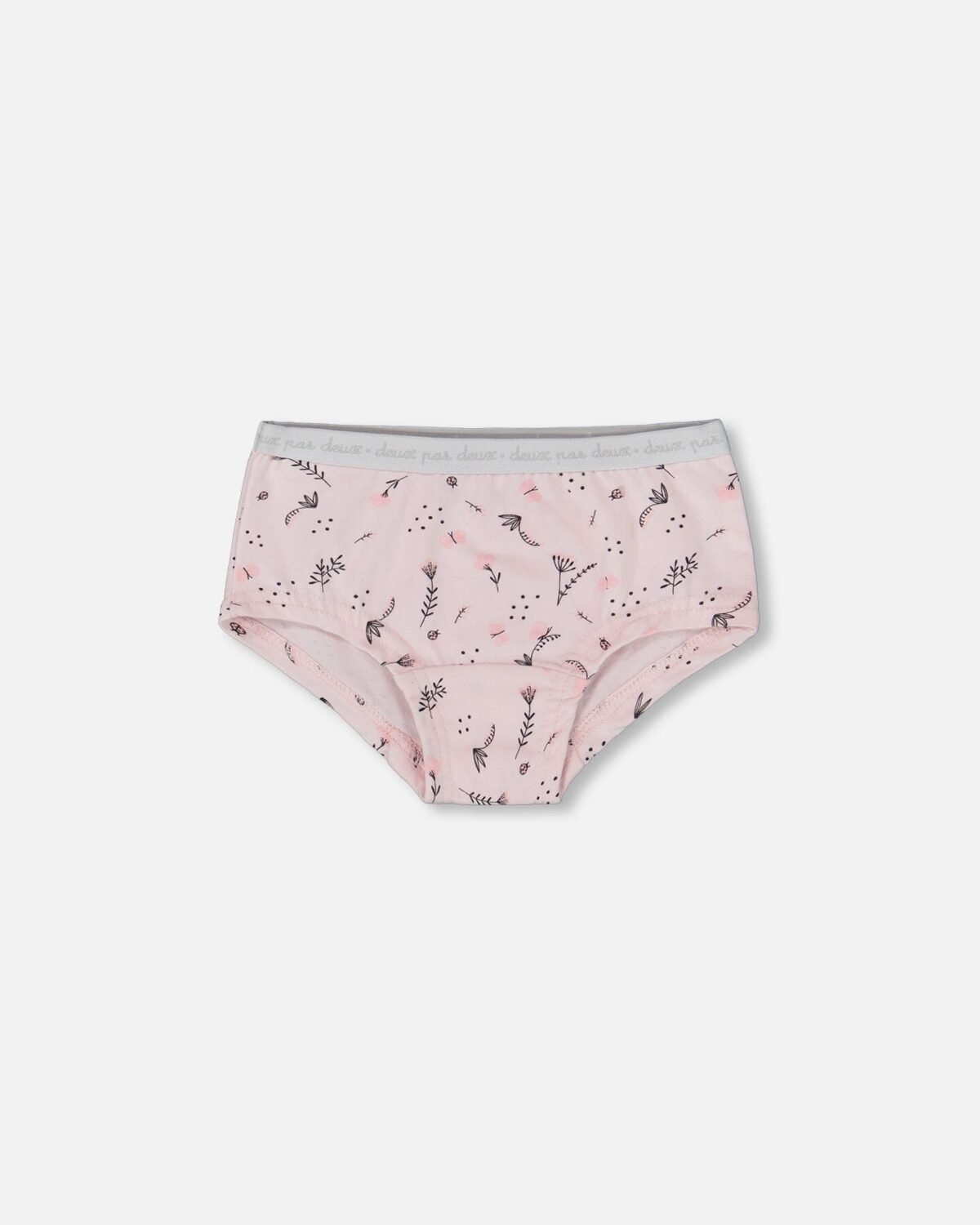 Ultra-Soft Cotton Boyshort Panty – Small Pink Flowers on Pale Pink for Girls