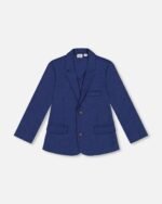 Classic Two Button Blazer for Boys – Navy Blue by Deux par Deux | Tailored, Stylish & Comfortable