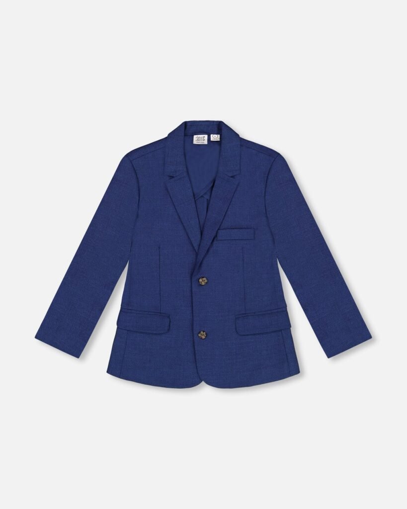 Classic Two Button Blazer for Boys – Navy Blue by Deux par Deux | Tailored, Stylish & Comfortable