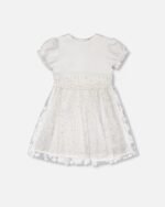 Elegant White Puff Sleeve Dress for Girls by Deux par Deux | Charming & Timeless Kids Clothing