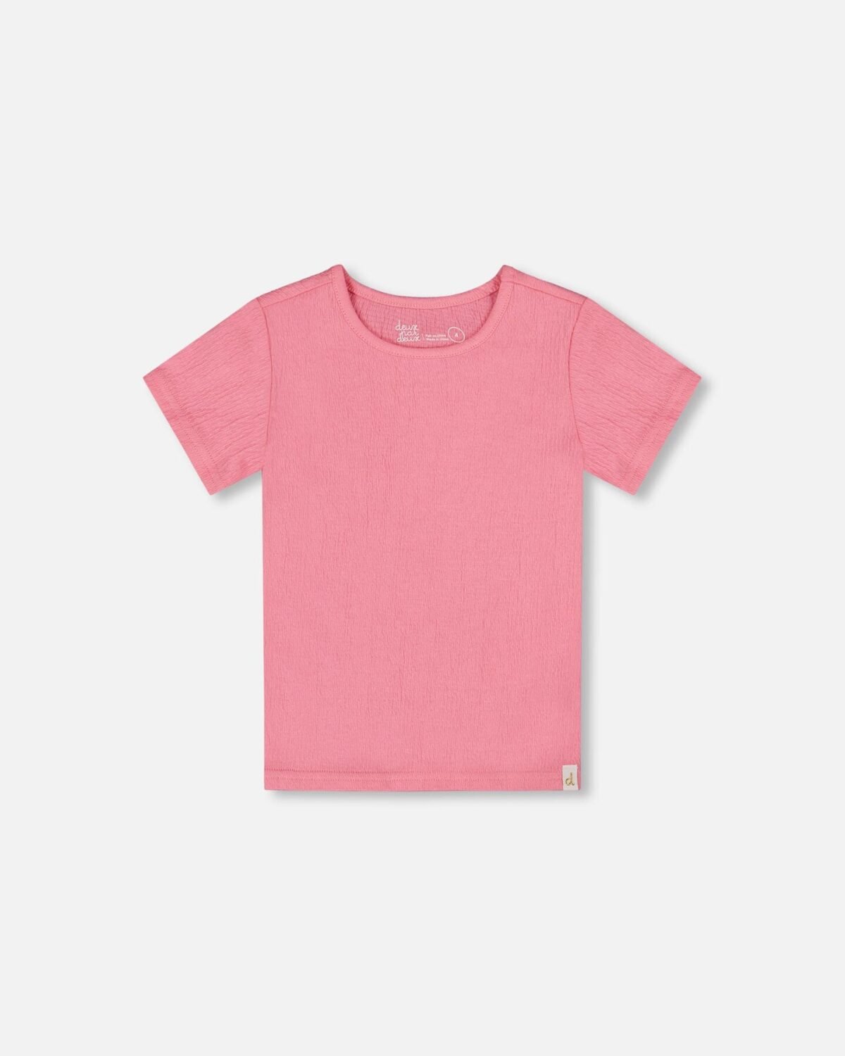 Crinkle Short Sleeve Top for Girls – Candy Pink by Deux par Deux | Soft, Playful & Versatile Kids Clothing