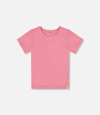 Crinkle Short Sleeve Top for Girls – Candy Pink by Deux par Deux | Soft, Playful & Versatile Kids Clothing