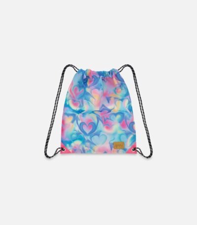 Drawstring Bag Rainbow Heart Print