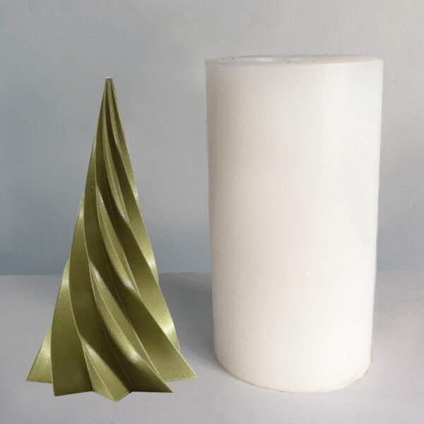 Christmas Spiral Christmas Tree Aromatherapy Candle Silicone Mold Cone Christmas Tree Epoxy Plaster