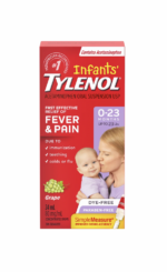 TYLENOL Infants' Medicine, Fever & Pain Drops, Dye Free Grape
